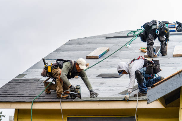 Professional Gutter Installation technician working in Mariah Hill, IN